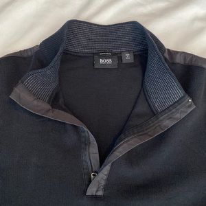 Hugo Boss Black Quarter Zip Pullover Cotton + Sweater Men's Sz XXL